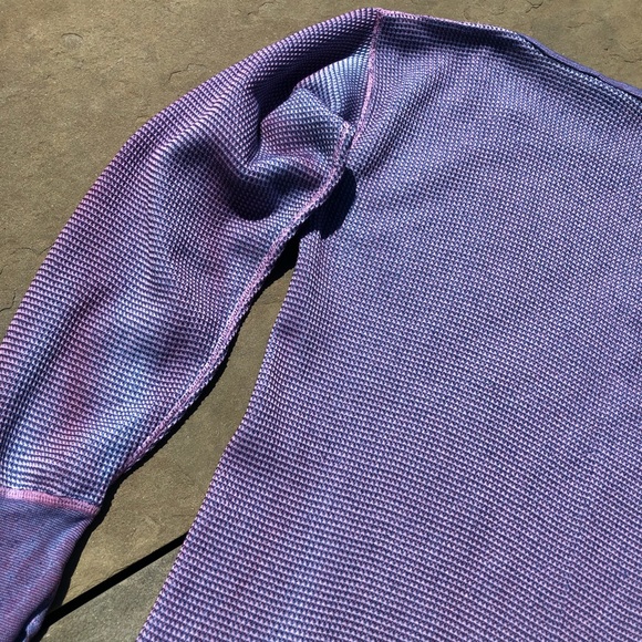 SOLD - Vintage Waffle Knit Thermal Made in USA Reworked Upcycled - Picture 6 of 8